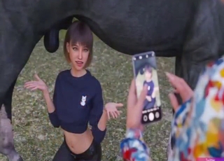 Animated porn movie with a horse D blowjob