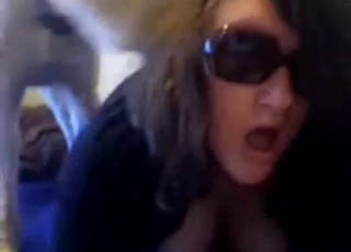 Filthy brunette enjoying hardcore dog fucking