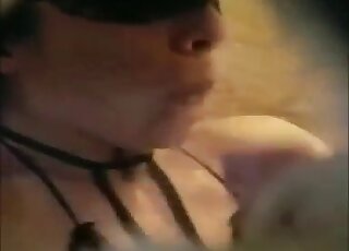 Face-fucking session with a pretty nice masked babe